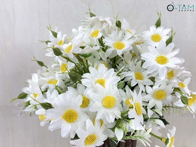 Chậu hoa cúc hoạ mi quấn nhánh cây Handmade [Loại 1] C25cm CHAUHOACS-07